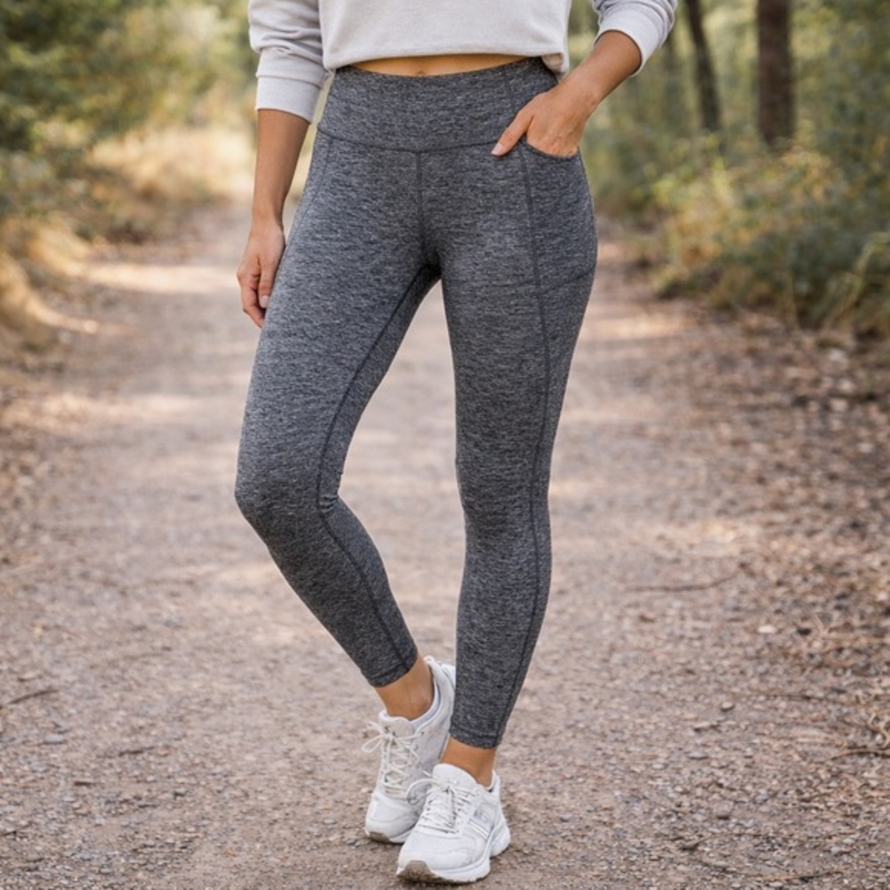 Outdoor Voices High Rise Leggings gray Textured Activewear Size Medium